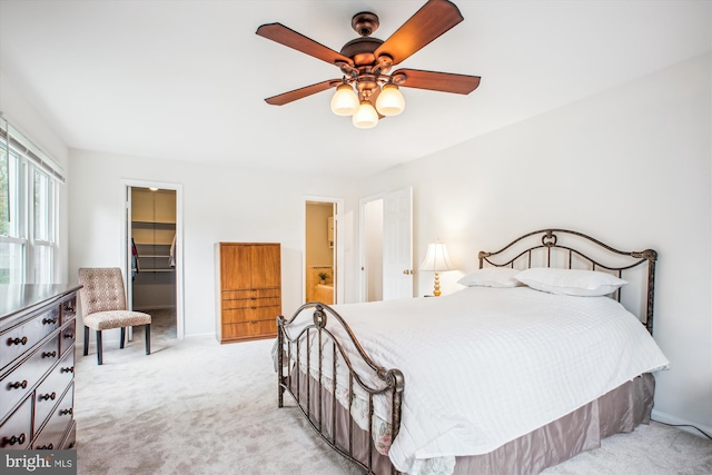 3430 Valewood Dr, Oakton, VA 22124 - bedroom featuring a closet, baseboards, a spacious closet, ceiling fan, and light carpet