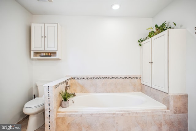 3430 Valewood Dr, Oakton, VA 22124 - full bath with tile patterned floors, toilet, recessed lighting, and a garden tub