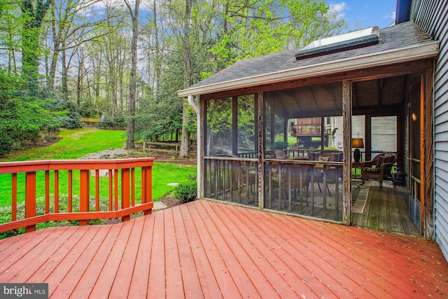 3430 Valewood Dr, Oakton, VA 22124 - wooden terrace with a yard and a sunroom