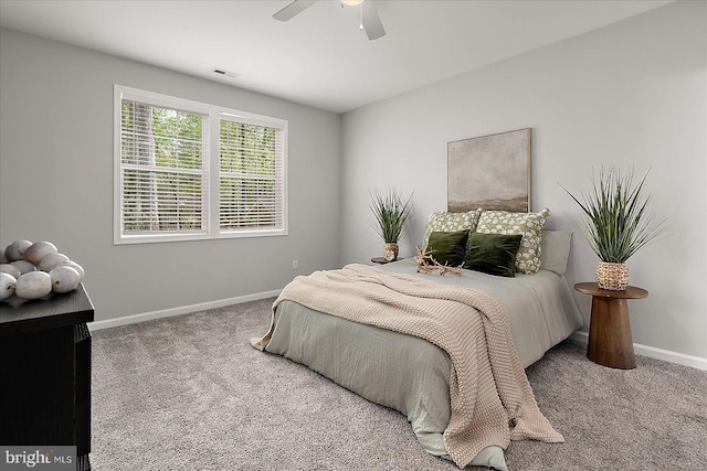 2 Rabbit Run Ln, Ocean Pines, MD 21811 - carpeted bedroom with baseboards, visible vents, and ceiling fan