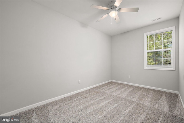 2 Rabbit Run Ln, Ocean Pines, MD 21811 - carpeted spare room with visible vents, a ceiling fan, and baseboards