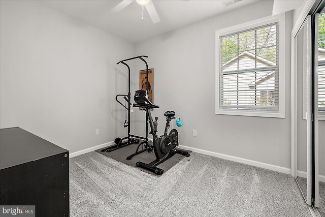2 Rabbit Run Ln, Ocean Pines, MD 21811 - workout room with ceiling fan and baseboards