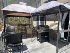 view of patio featuring a gazebo