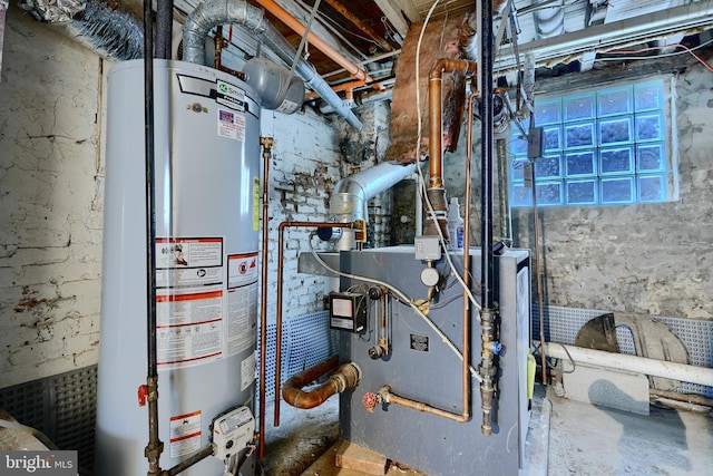 utilities featuring a heating unit and water heater