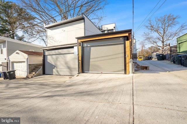 garage with driveway
