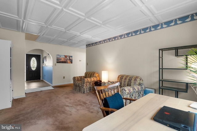 2200 Harpoon Dr, Stafford, VA 22554 - carpeted office with arched walkways and baseboards