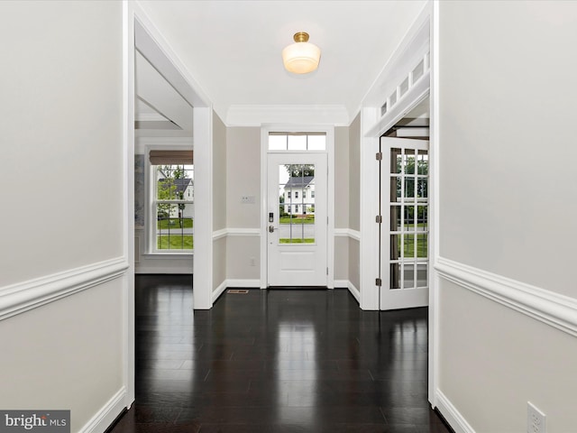 6451 Dresden Pl, Frederick, MD 21701 - foyer entrance featuring wood finished floors and ornamental molding