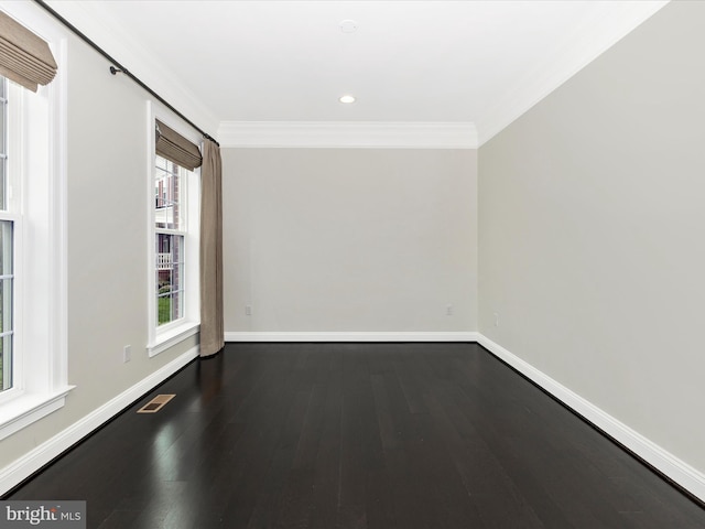 6451 Dresden Pl, Frederick, MD 21701 - spare room featuring ornamental molding, wood finished floors, baseboards, and recessed lighting