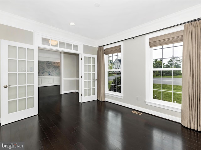 6451 Dresden Pl, Frederick, MD 21701 - spare room featuring french doors, wood finished floors, and ornamental molding