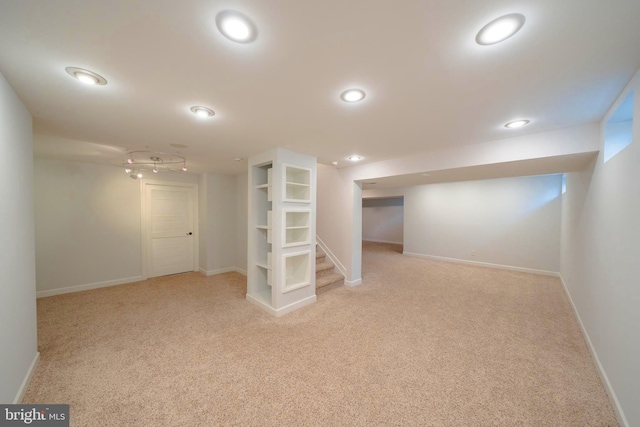 869 Bourban Ln, West Grove, PA 19390 - finished basement featuring carpet floors, recessed lighting, and stairs