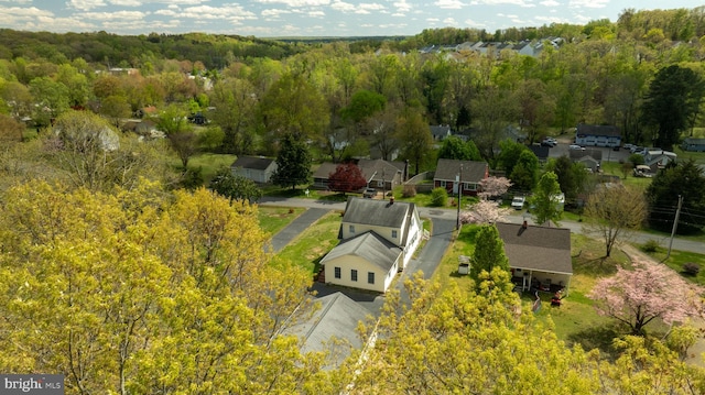 aerial view with a residential view