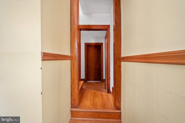 hallway featuring wood finished floors
