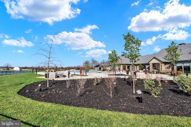 view of yard with fence
