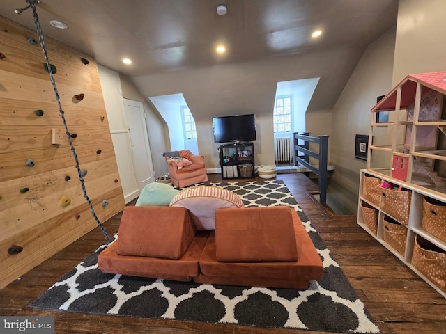 2531 Pickwick Rd, Baltimore, MD 21207 - living area featuring hardwood / wood-style floors, recessed lighting, and lofted ceiling