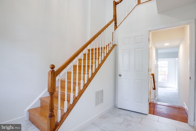 8114 Rainwater Cir, Manassas, VA 20111 - stairway featuring baseboards and visible vents