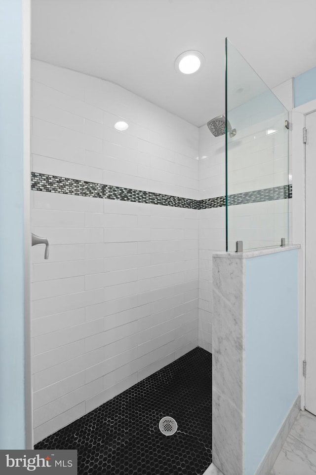 full bathroom featuring walk in shower