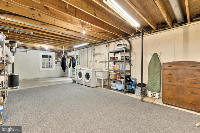 5117 Pheasant Ridge Rd, Fairfax, VA 22030 - below grade area featuring washing machine and dryer