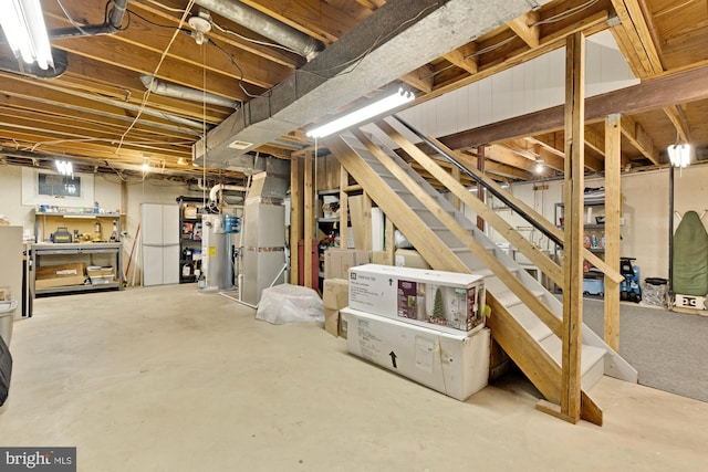 5117 Pheasant Ridge Rd, Fairfax, VA 22030 - unfinished below grade area with gas water heater and stairway