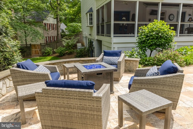 5117 Pheasant Ridge Rd, Fairfax, VA 22030 - view of patio / terrace featuring an outdoor living space with a fire pit
