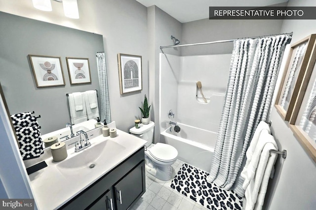 93 Long Bend Dr Lot 155, Carlisle, PA 17015 - bathroom featuring shower / tub combo with curtain, vanity, and toilet