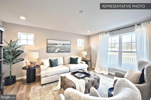 93 Long Bend Dr Lot 155, Carlisle, PA 17015 - living area with wood finished floors, baseboards, and recessed lighting