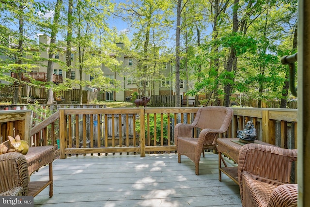 wooden terrace with fence
