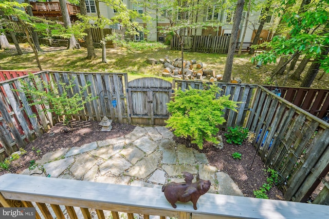 view of patio / terrace with a gate and a fenced backyard