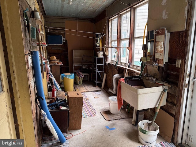 storage room featuring a sink