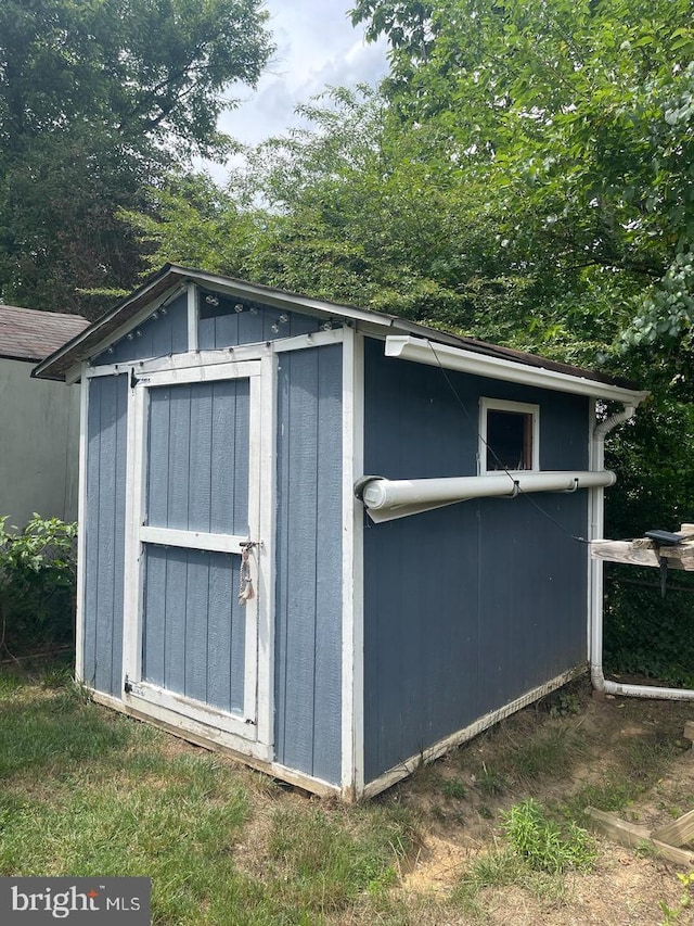 view of shed