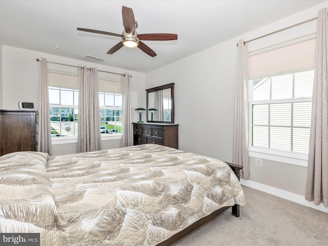6538 Autumn Olive Dr, Frederick, MD 21703 - carpeted bedroom with visible vents, baseboards, and ceiling fan