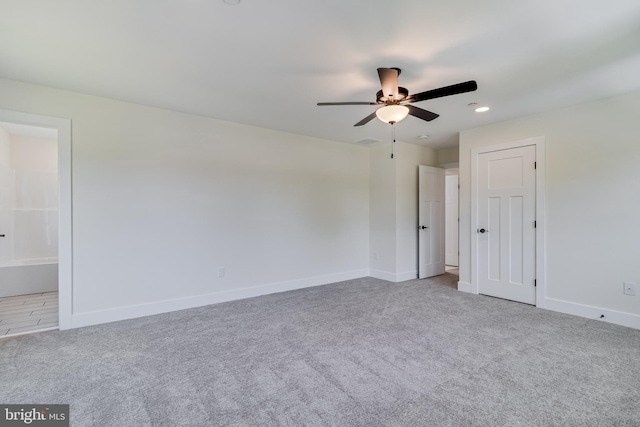 14671 Banks Odee Rd, Newburg, MD 20664 - empty room with baseboards, carpet, recessed lighting, and ceiling fan