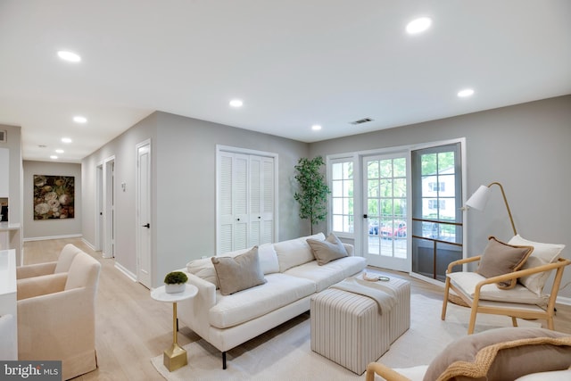 5901 Kingsford Rd Unit 440, Springfield, VA 22152 - living room with baseboards, recessed lighting, and light wood-style flooring