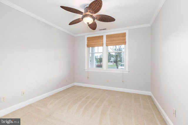 2108 Points Reach, Berlin, MD 21811 - unfurnished room with ornamental molding, light carpet, ceiling fan, and baseboards