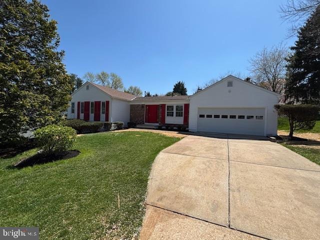 1242 Clearfield Cir, Lutherville Timonium, MD 21093 - ranch-style home featuring an attached garage, driveway, and a front yard