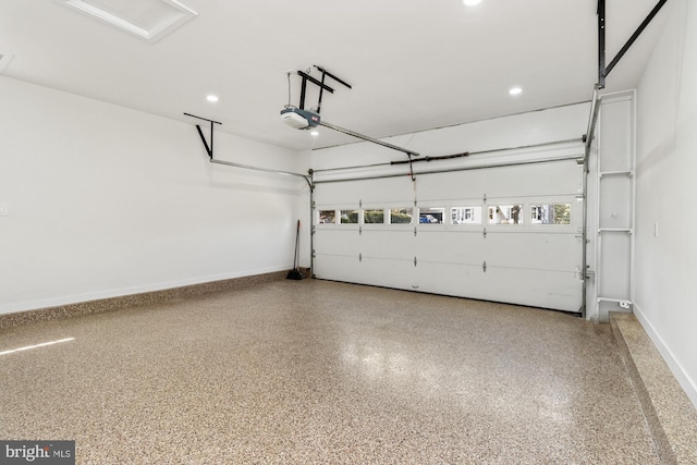 1242 Clearfield Cir, Lutherville Timonium, MD 21093 - garage with baseboards, a garage door opener, and recessed lighting