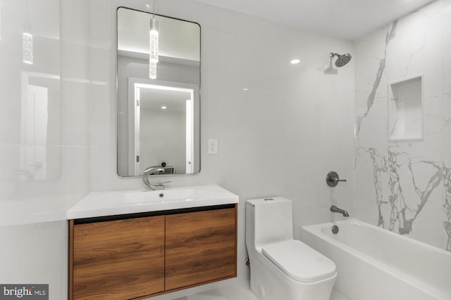 1242 Clearfield Cir, Lutherville Timonium, MD 21093 - bathroom with toilet, vanity, and shower / tub combination
