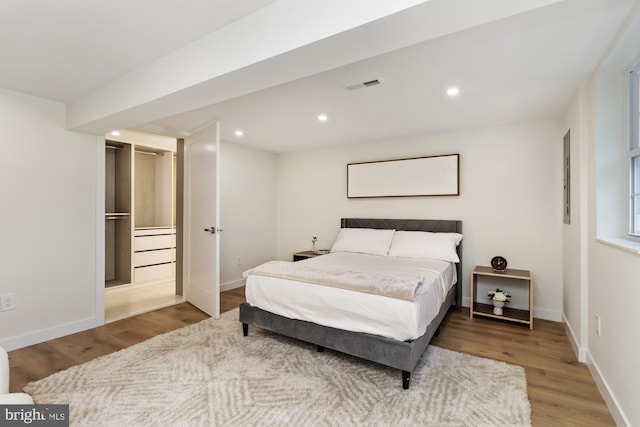 1242 Clearfield Cir, Lutherville Timonium, MD 21093 - bedroom featuring baseboards, wood finished floors, visible vents, and recessed lighting