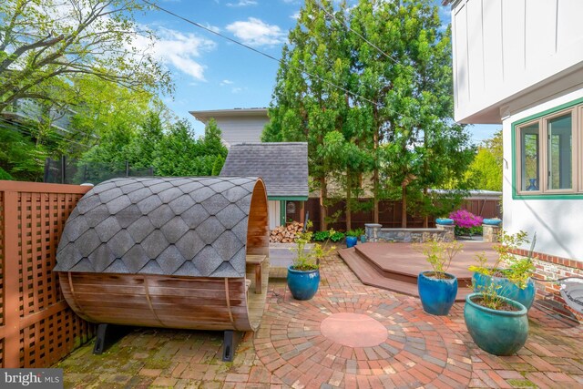 view of patio with fence