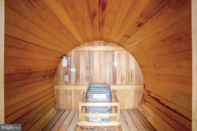 view of sauna