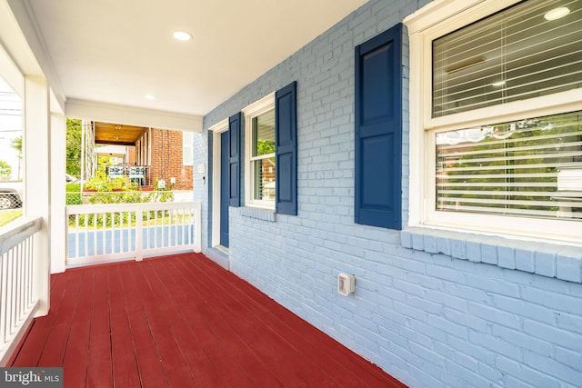 deck with covered porch