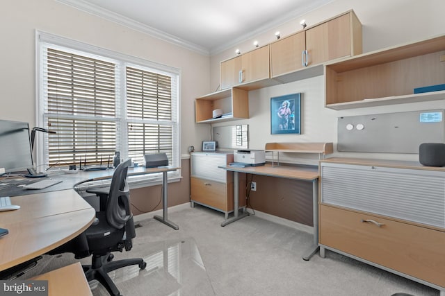 15008 Seneca Knoll Way, Haymarket, VA 20169 - office with light colored carpet, crown molding, and baseboards