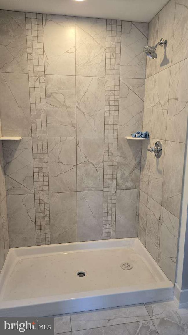 bathroom featuring a shower stall