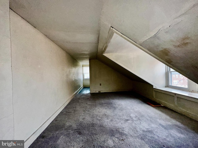 2214 Noble St, Reading, PA 19609 - additional living space with vaulted ceiling and carpet flooring