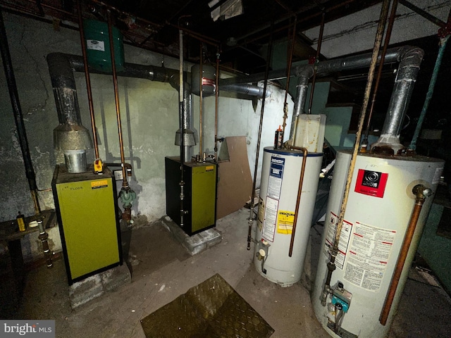 2214 Noble St, Reading, PA 19609 - utility room featuring water heater and a heating unit