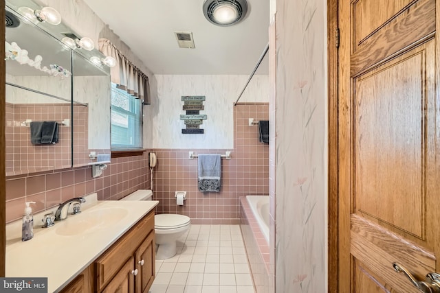 1722 Anne Ave, Baltimore, MD 21221 - full bath with toilet, tile walls, vanity, shower / bathtub combination, and tile patterned floors