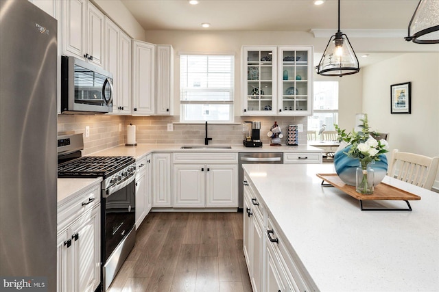 418 S Seaway Ct, Cambridge, MD 21613 - kitchen with appliances with stainless steel finishes, a sink, recessed lighting, and white cabinetry