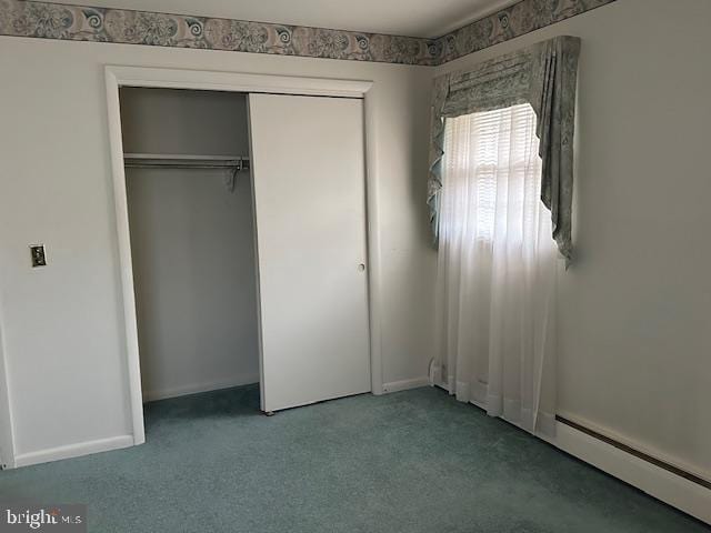 355 George St, Hanover, PA 17331 - unfurnished bedroom with carpet, a closet, a baseboard radiator, and baseboards