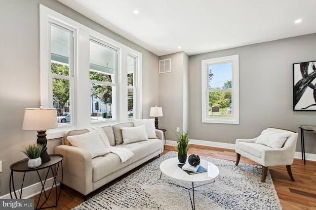 1014 Kearny St NE, Washington, DC 20017 - living room with baseboards, wood finished floors, and visible vents