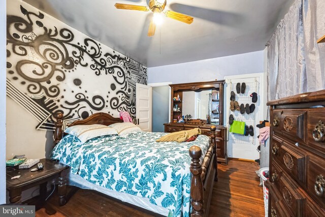 4910 N Hutchinson St, Philadelphia, PA 19141 - bedroom featuring ceiling fan and wood finished floors
