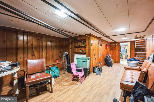 4910 N Hutchinson St, Philadelphia, PA 19141 - finished basement featuring wood finished floors and wood walls